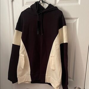 Stylish Black and Cream Men's Hoodie